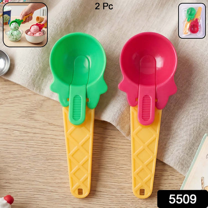 Plastic Premium Ice Cream Scoop Set – 2 Pcs
