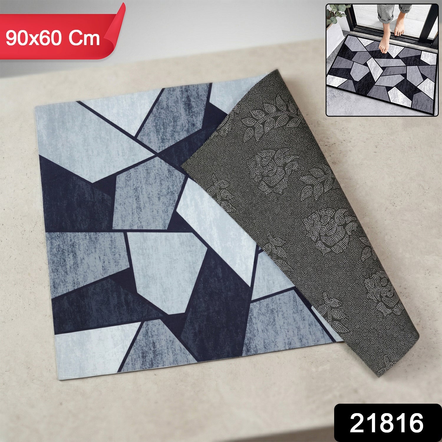 modern geometric design floor mat for entrance