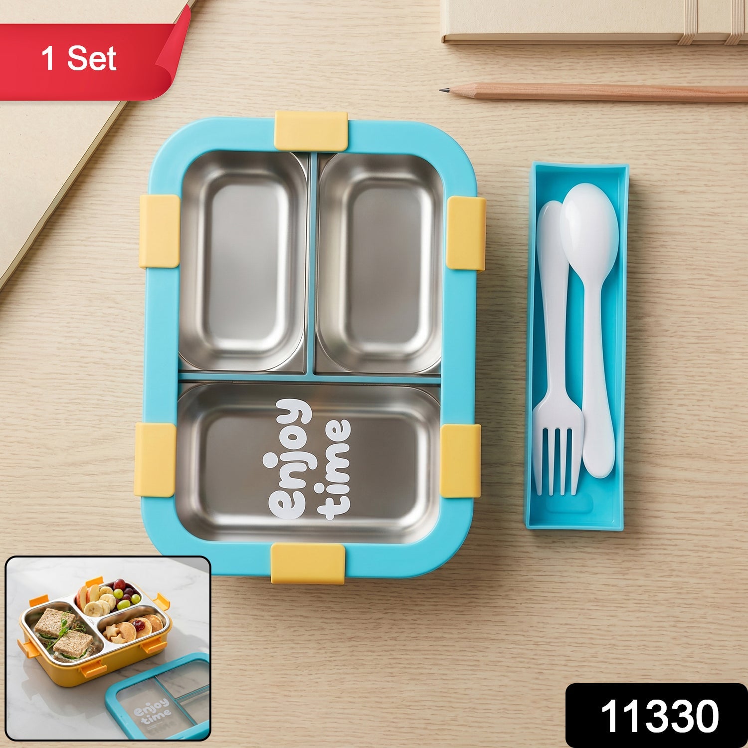 3 compartment lunch box