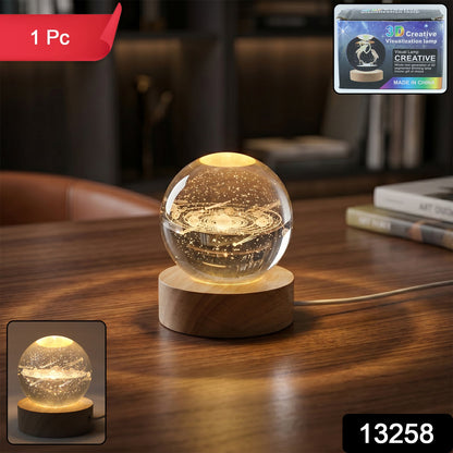 3D Astronomy Night Lamp Crystal Ball lamps With Base (1 Pc)