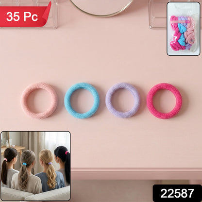 Soft Elastic Hair Bands 35 Pc Set – Stretchable No Damage Hair Ties