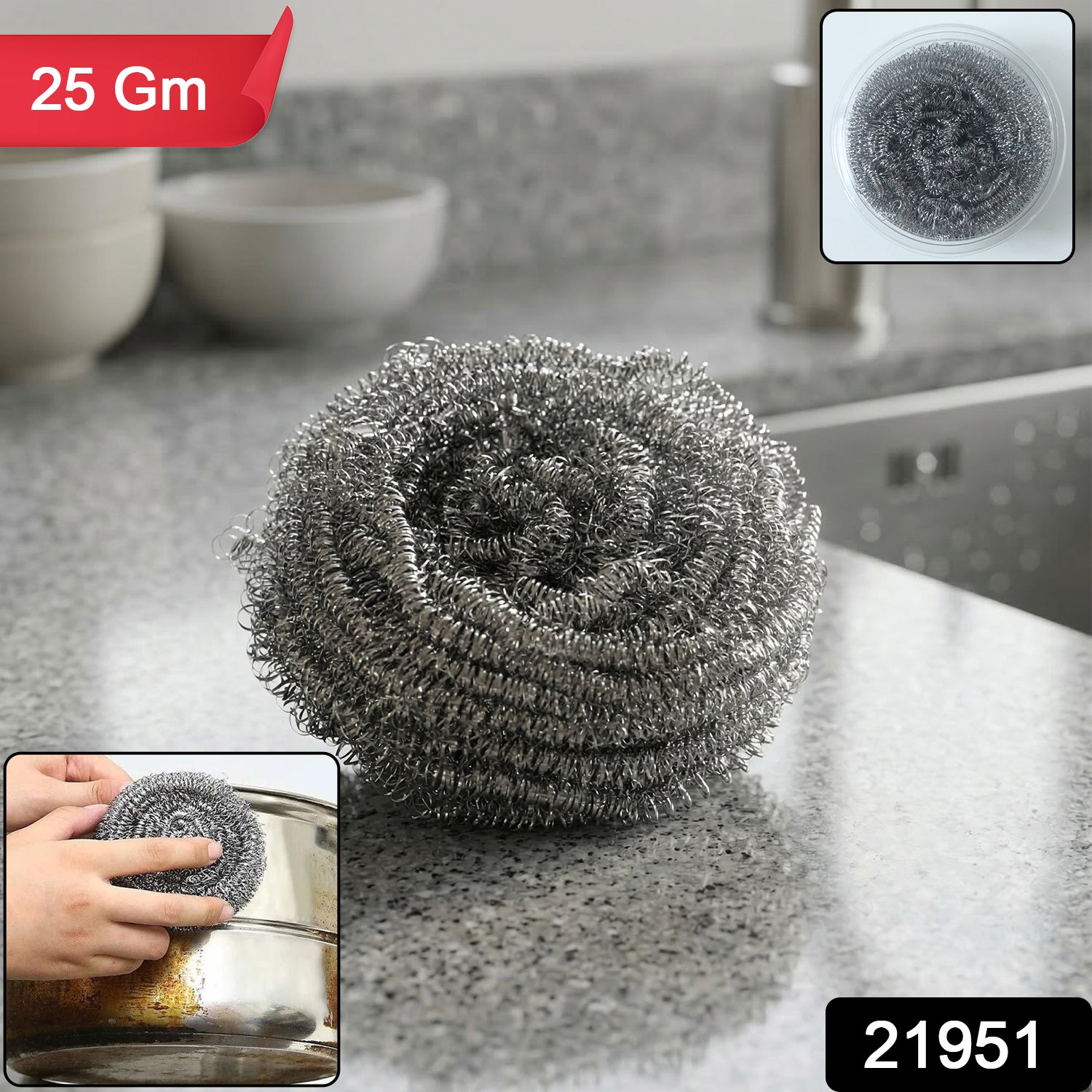 steel dishwashing scrub pad