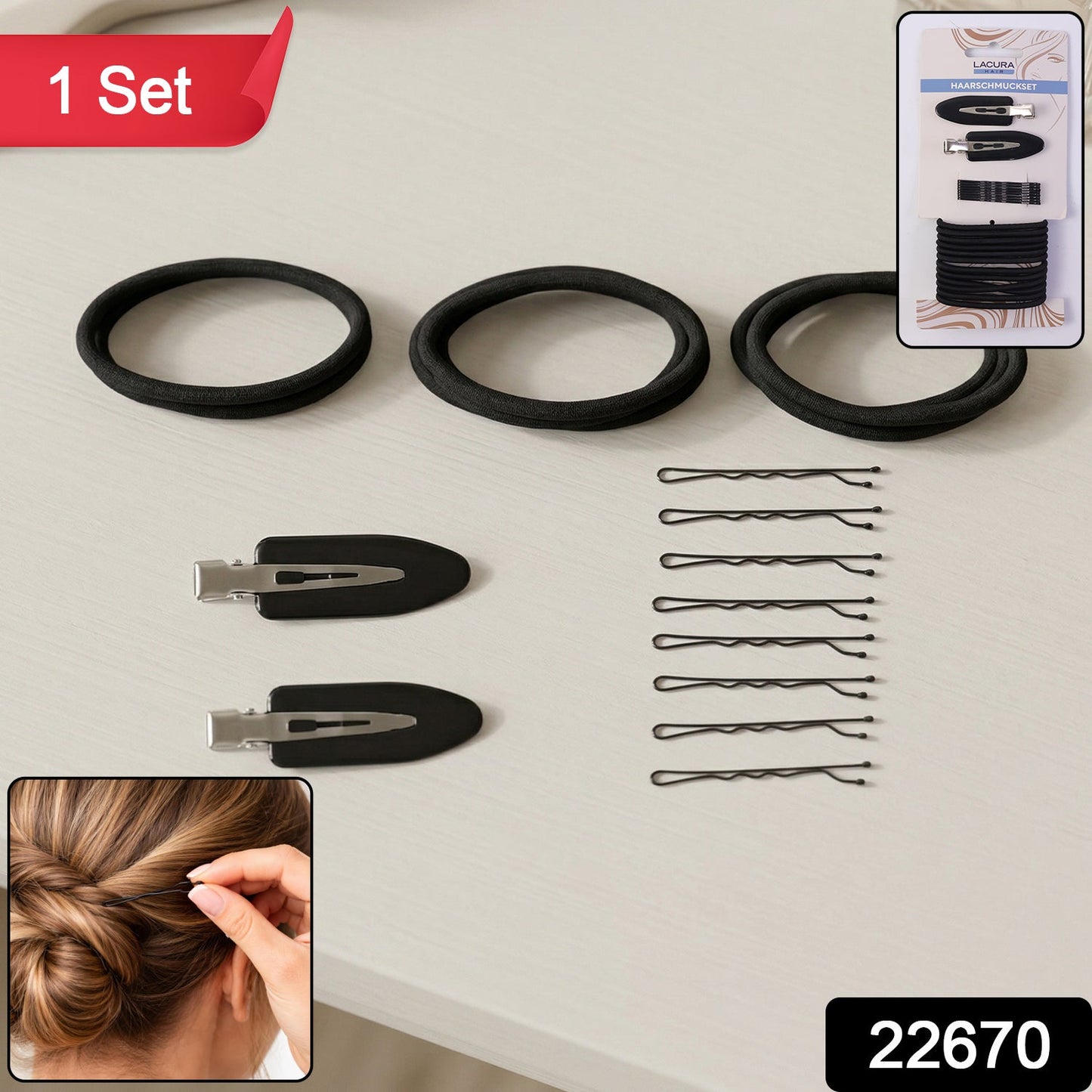 hair clips bands and accessories set for styling