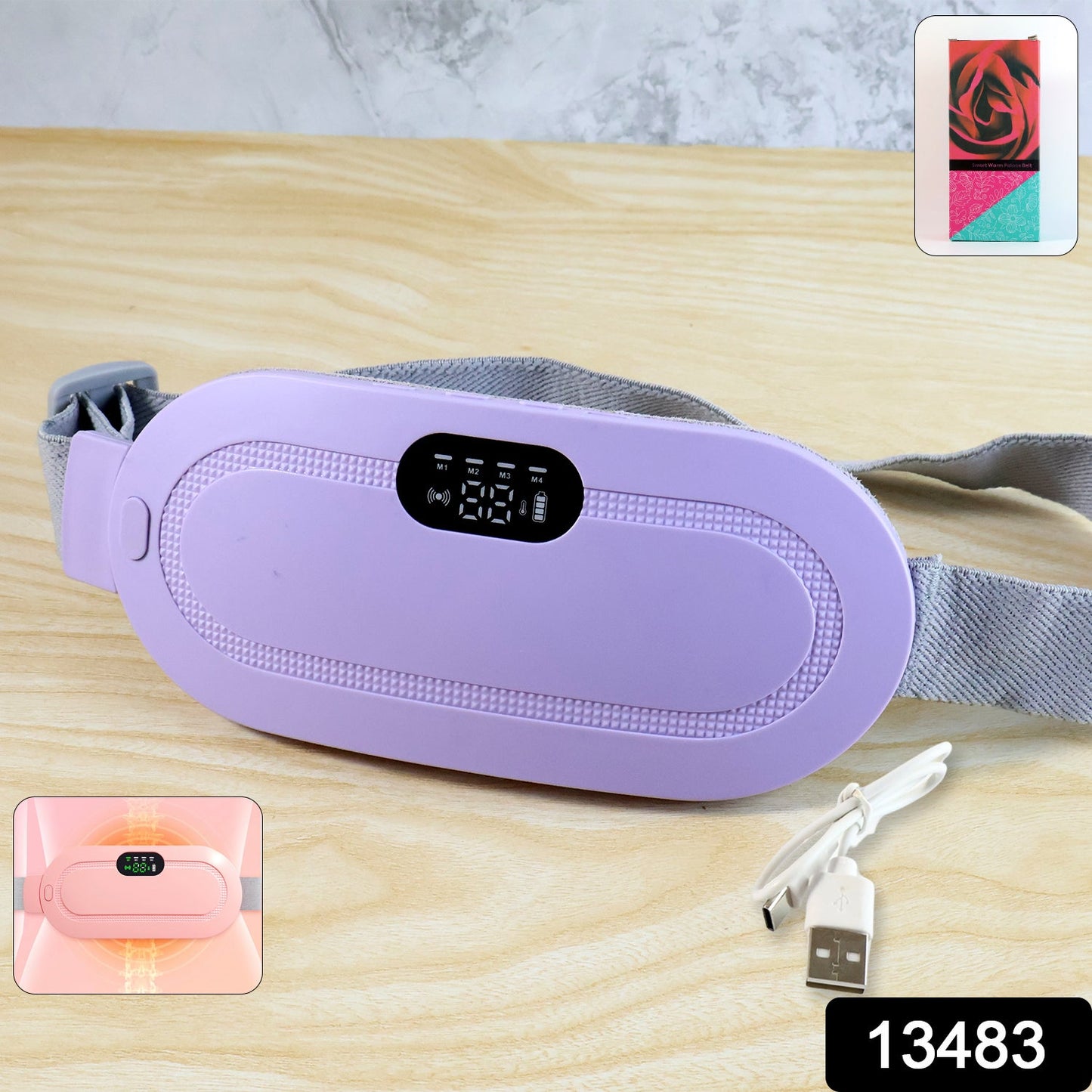  Rechargeable Smart Warm Palace Belt - in-use lifestyle shot