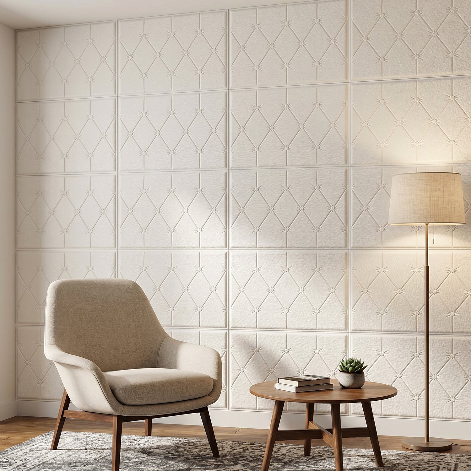3d foam wall sticker white design